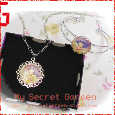 Creamy Mami The Magic Angel 魔法の天使クリィミーマミ anime Cabochon Necklace and Bracelet Set